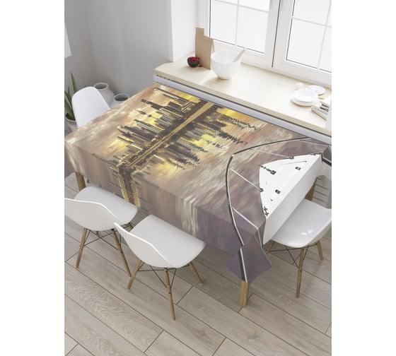 Прямоугольная скатерть JOYARTY Вид с яхты из сатена tc_36542_120x145 1