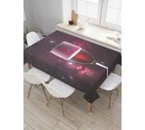 Прямоугольная скатерть JOYARTY Бокал вина в космосе из сатена tc_52068_120x145