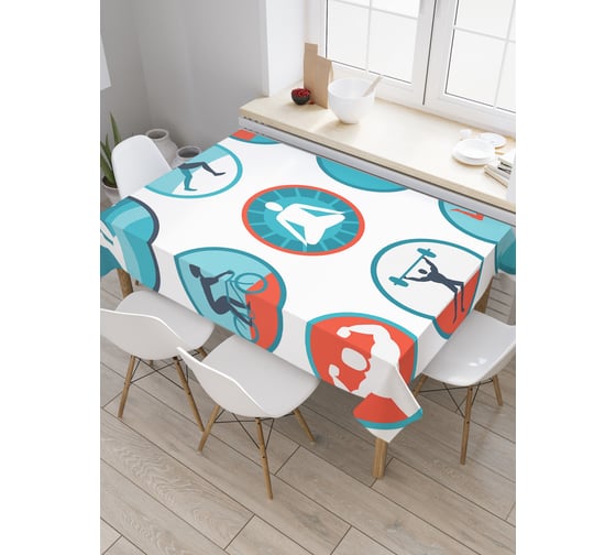 Прямоугольная скатерть JOYARTY Виды спорта из сатена tc_36940_120x145