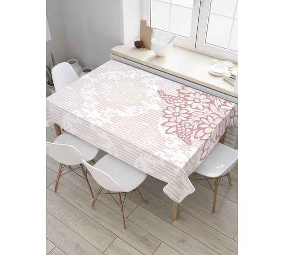 Прямоугольная скатерть JOYARTY Букет на орнаментах из сатена tc_35312_120x145 1