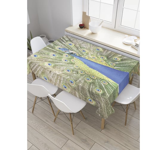 Прямоугольная скатерть JOYARTY Величие павлина из сатена tc_8837_120x145 1