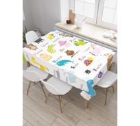 Прямоугольная скатерть JOYARTY Алфавит с животными из сатена tc_29500_120x145