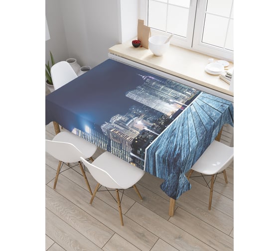 Прямоугольная скатерть JOYARTY Вид на ночной мегаполис из сатена tc_30245_120x145 1