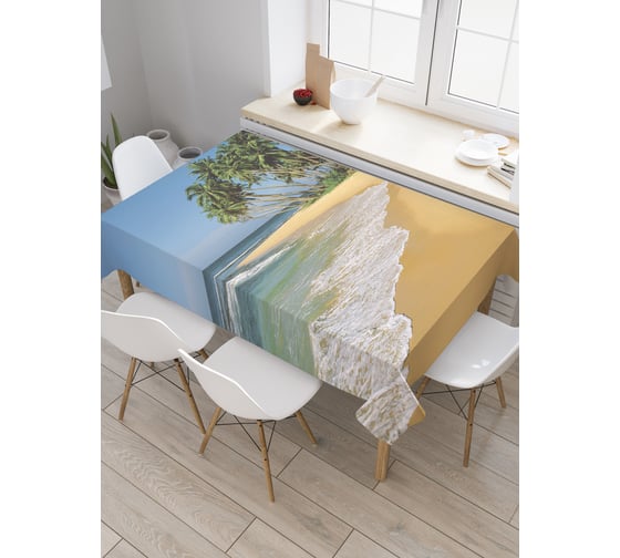 Прямоугольная скатерть JOYARTY Берег острова из сатена tc_19320_120x145 1