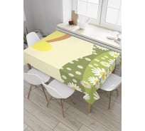 Прямоугольная скатерть JOYARTY Векторные ромашки из сатена tc_35962_120x145