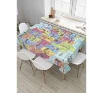 Прямоугольная скатерть JOYARTY Анималистическая карта США из сатена tc_8065_120x145