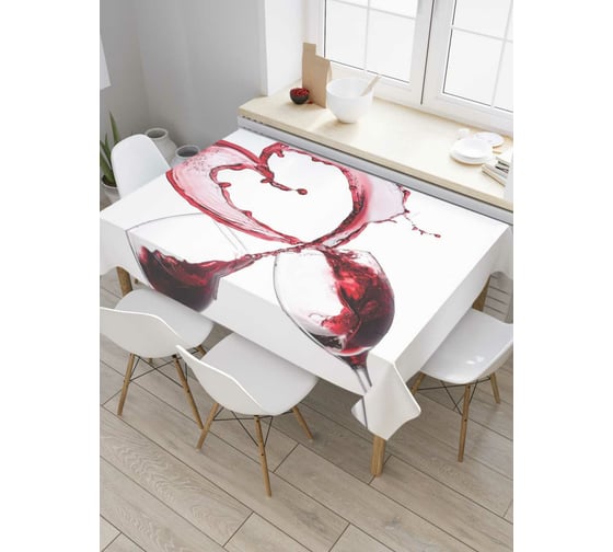 Прямоугольная скатерть JOYARTY Винное сердце из сатена tc_38329_120x145 1