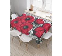 Прямоугольная скатерть JOYARTY Багряные маки из сатена tc_28910_120x145