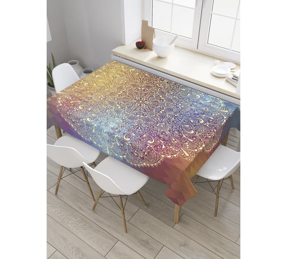 Прямоугольная скатерть JOYARTY Ажурная мандала из сатена tc_31294_120x145 1
