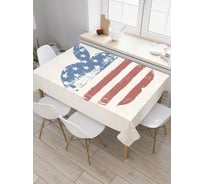 Прямоугольная скатерть JOYARTY Американский флаг в яблоке из сатена tc_5034_120x145