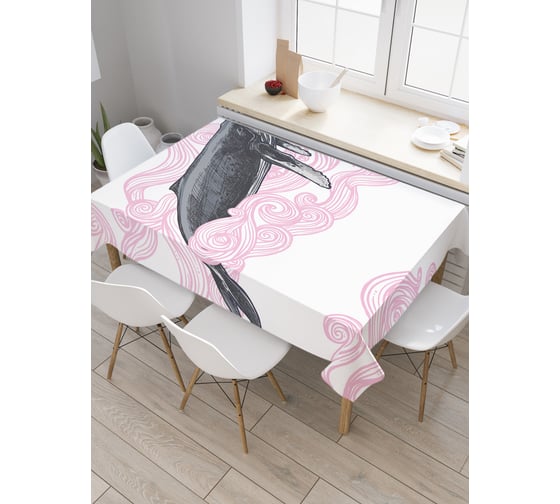 Прямоугольная скатерть JOYARTY Ветренный кит из сатена tc_23205_120x145 1