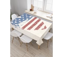 Прямоугольная скатерть JOYARTY Американский флаг в сердце из сатена tc_5033_120x145