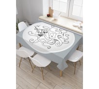 Прямоугольная скатерть JOYARTY Борьба осьминога из сатена tc_22279_120x145