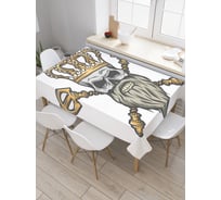 Прямоугольная скатерть JOYARTY Бородатый череп из сатена tc_36007_120x145