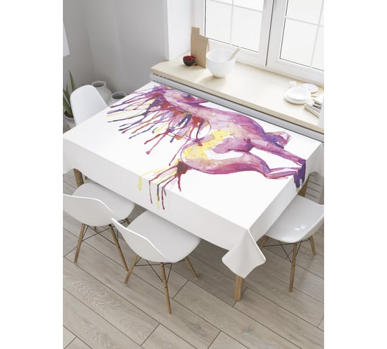 Прямоугольная скатерть JOYARTY Акварельный пегас из сатена tc_28430_120x145 1