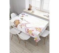 Прямоугольная скатерть JOYARTY Бабочки и девушка из сатена tc_32064_120x145
