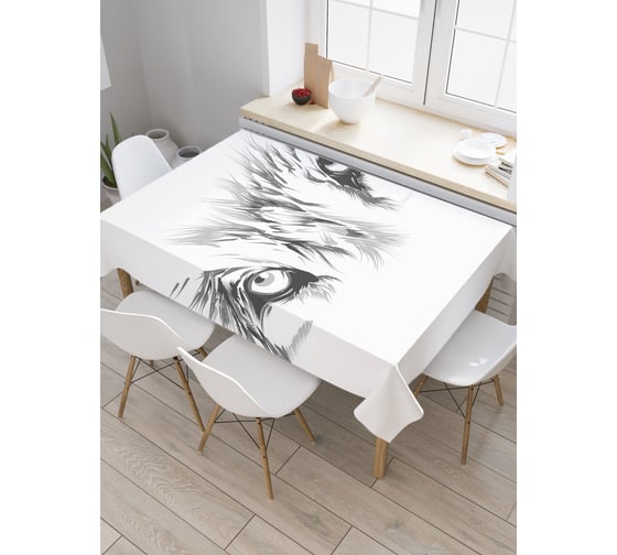 Прямоугольная скатерть JOYARTY Взгляд хищника из сатена tc_21838_120x145 1