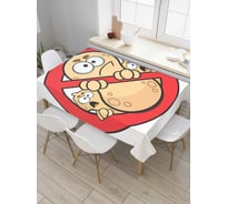 Прямоугольная скатерть JOYARTY Аллергия на арахис из сатена tc_6828_120x145