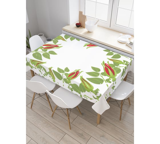 Прямоугольная скатерть JOYARTY Венок из роз из сатена tc_27716_120x145 1