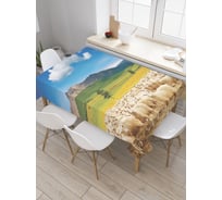 Прямоугольная скатерть JOYARTY Бедные овечки из сатена tc_9973_120x145
