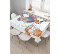 Прямоугольная скатерть JOYARTY Веселый баскетболист из сатена tc_28493_120x145