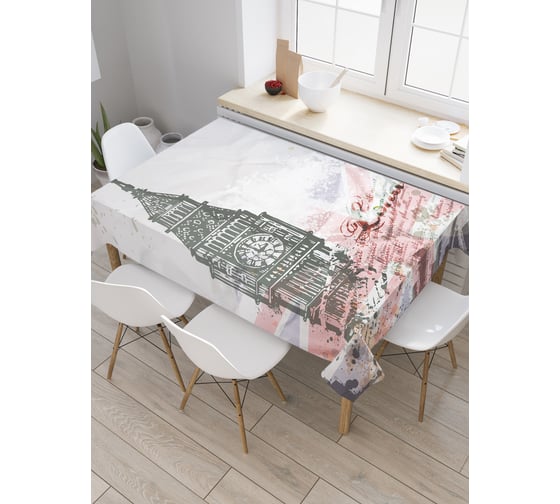 Прямоугольная скатерть JOYARTY Башня с флагом из сатена tc_29359_120x145 1