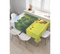 Прямоугольная скатерть JOYARTY Валки сена на поле из сатена tc_9976_120x145