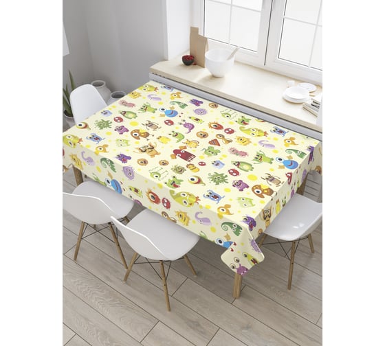 Прямоугольная скатерть JOYARTY Веселые монстрики из сатена tc_31408_120x145 1