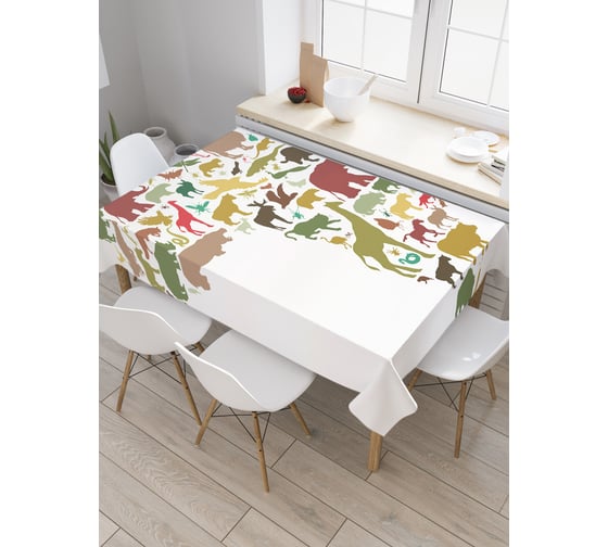 Прямоугольная скатерть JOYARTY Африка из зверей из сатена tc_21733_120x145 1