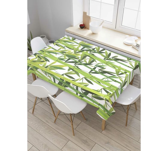 Прямоугольная скатерть JOYARTY Бамбуковые листья из сатена tc_8753_120x145 1