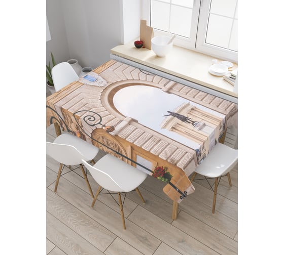 Прямоугольная скатерть JOYARTY Арка у площади из сатена tc_920_120x145 1