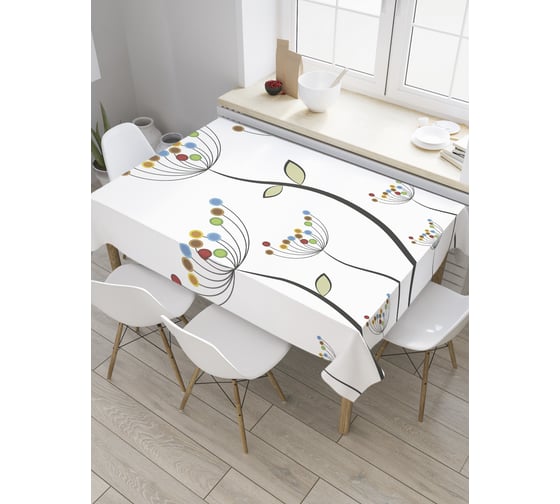 Прямоугольная скатерть JOYARTY Абстрактное цветение из сатена tc_32709_120x145 1
