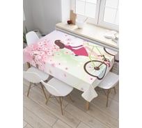 Прямоугольная скатерть JOYARTY Весенняя поездка из сатена tc_30016_120x145