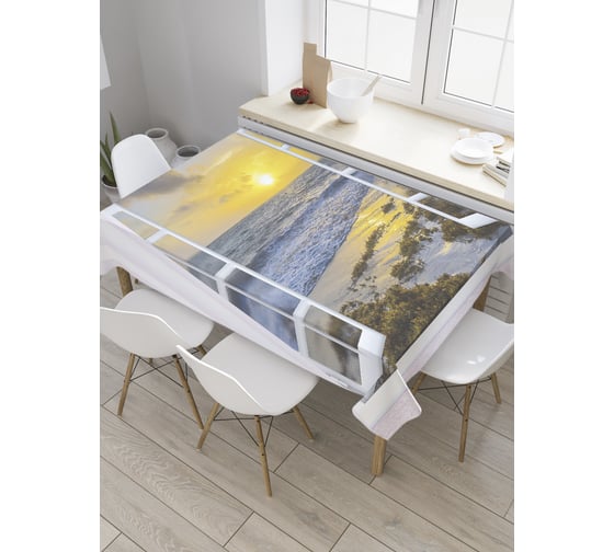 Прямоугольная скатерть JOYARTY Вид на морской рассвет из сатена tc_32590_120x145 1