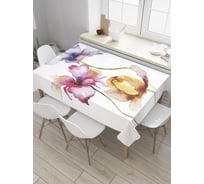 Прямоугольная скатерть JOYARTY Акварельные лепестки из сатена tc_28318_120x145