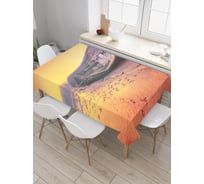 Прямоугольная скатерть JOYARTY Брошенная лодка из сатена tc_20521_120x145