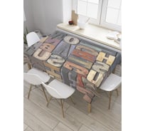 Прямоугольная скатерть JOYARTY Буквенный хаос из сатена tc_31240_120x145