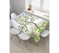 Прямоугольная скатерть JOYARTY Весеннее деревце из сатена tc_32350_120x145