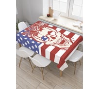 Прямоугольная скатерть JOYARTY Американский череп из сатена tc_21371_120x145
