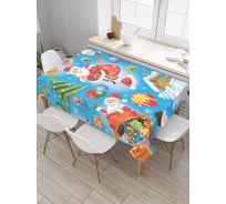 Прямоугольная скатерть JOYARTY Веселый Санта из сатена tc_20061_120x145