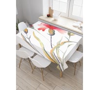 Прямоугольная скатерть JOYARTY Акварельные гвоздики из сатена tc_29711_120x145