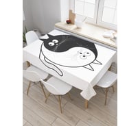 Прямоугольная скатерть JOYARTY Баланс котов из сатена tc_18597_120x145