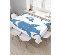 Прямоугольная скатерть JOYARTY Большие челюсти из сатена tc_19828_120x145