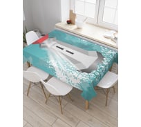 Прямоугольная скатерть JOYARTY Буря на маяке из сатена tc_5457_120x145