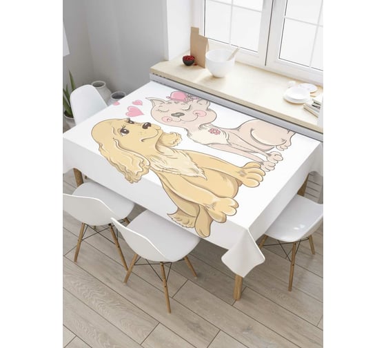 Прямоугольная скатерть JOYARTY Влюбленная атмосфера из сатена tc_9736_120x145 1