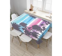 Прямоугольная скатерть JOYARTY Вечерние пальмы из сатена tc_5911_120x145