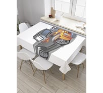 Прямоугольная скатерть JOYARTY Автомобильный зверь из сатена tc_9916_120x145