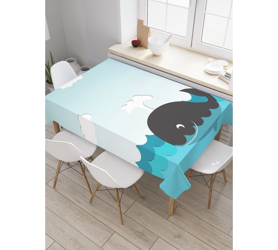 Прямоугольная скатерть JOYARTY Веселье кита из сатена tc_23170_120x145 1