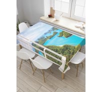 Прямоугольная скатерть JOYARTY Вид из окна на острова из сатена tc_7790_120x145
