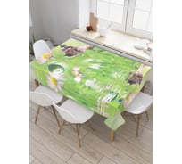 Прямоугольная скатерть JOYARTY Бабочка охотится за каплей из сатена tc_2647_120x145